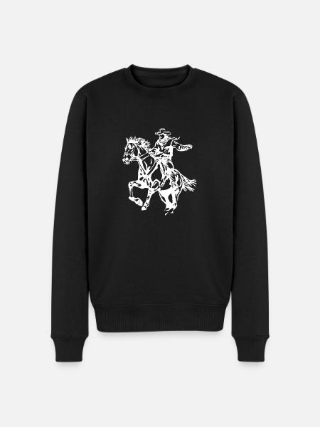 Cowboy Brave Drawing - Men's Premium Organic Jumper - black