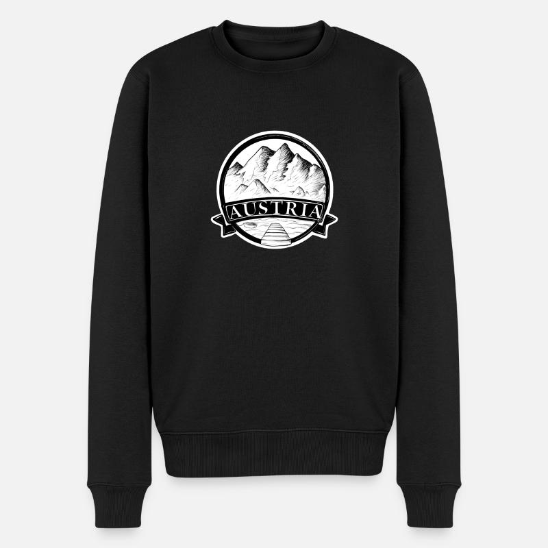 Handmade Austria - Österreich - Männer Premium Bio Pullover - Schwarz