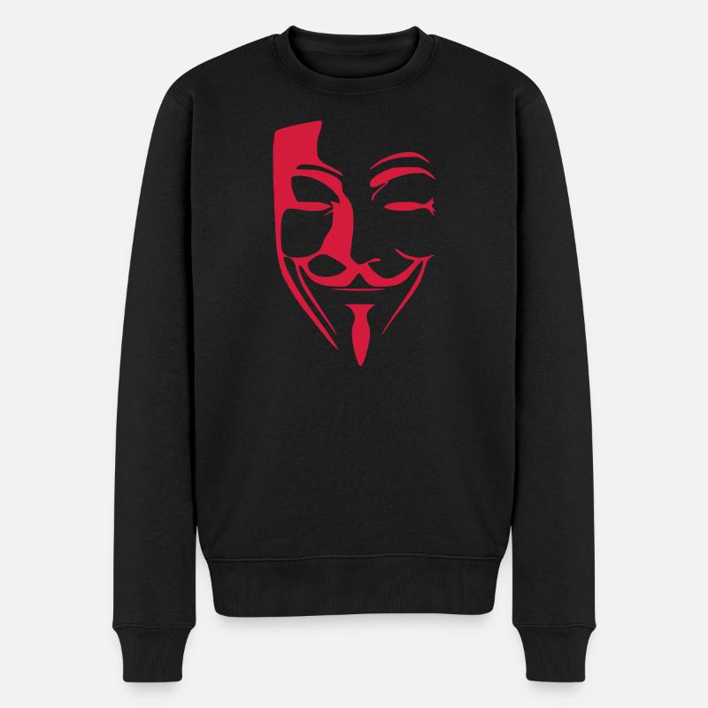 Anonymous - Männer Premium Bio Pullover - Schwarz