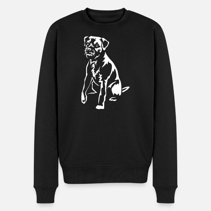 Border Terrier "Black Edition" - Männer Premium Bio Pullover - Schwarz