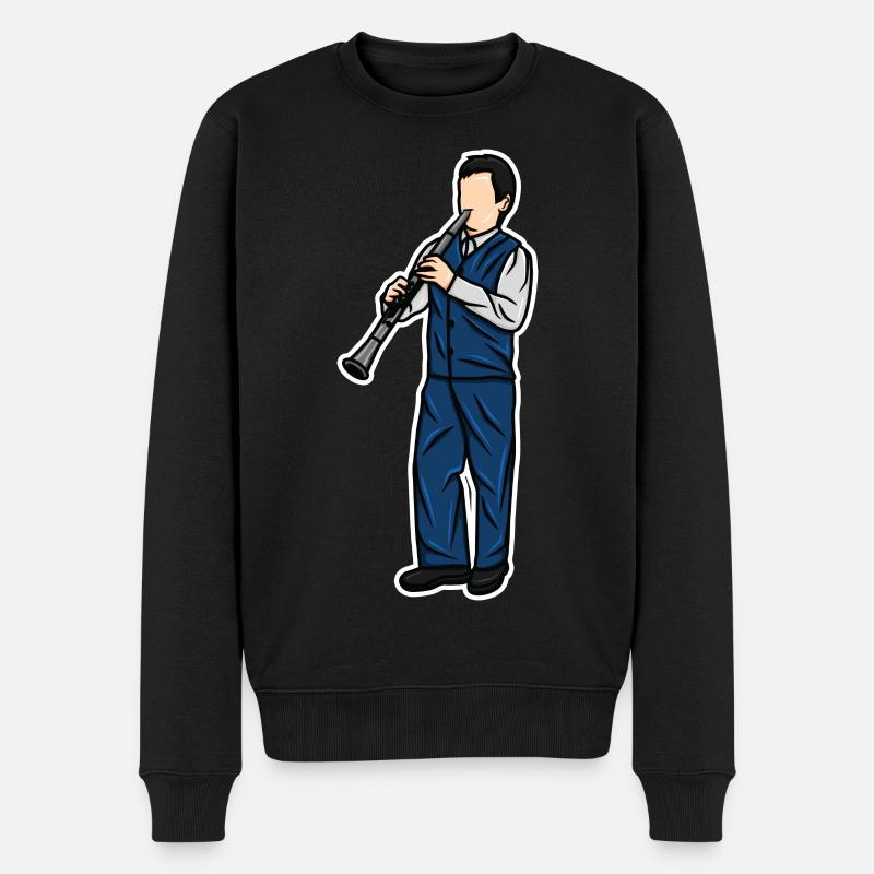 Kleiner Klarinettist - Männer Premium Bio Pullover - Schwarz
