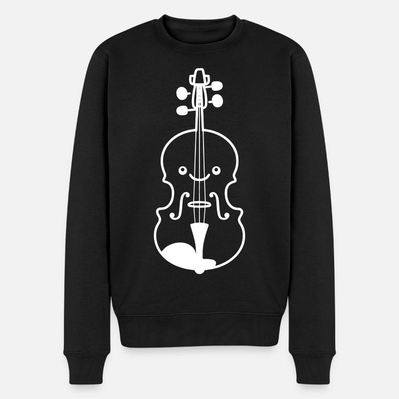 Cartoon Geige - Männer Premium Bio Pullover - Schwarz