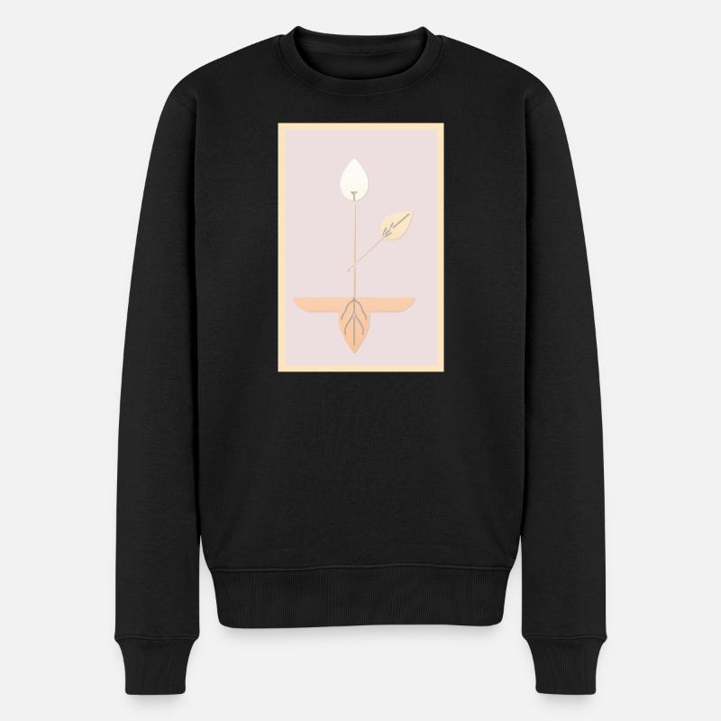 Minimalist Botanical Art - Men's Premium Organic Jumper - black