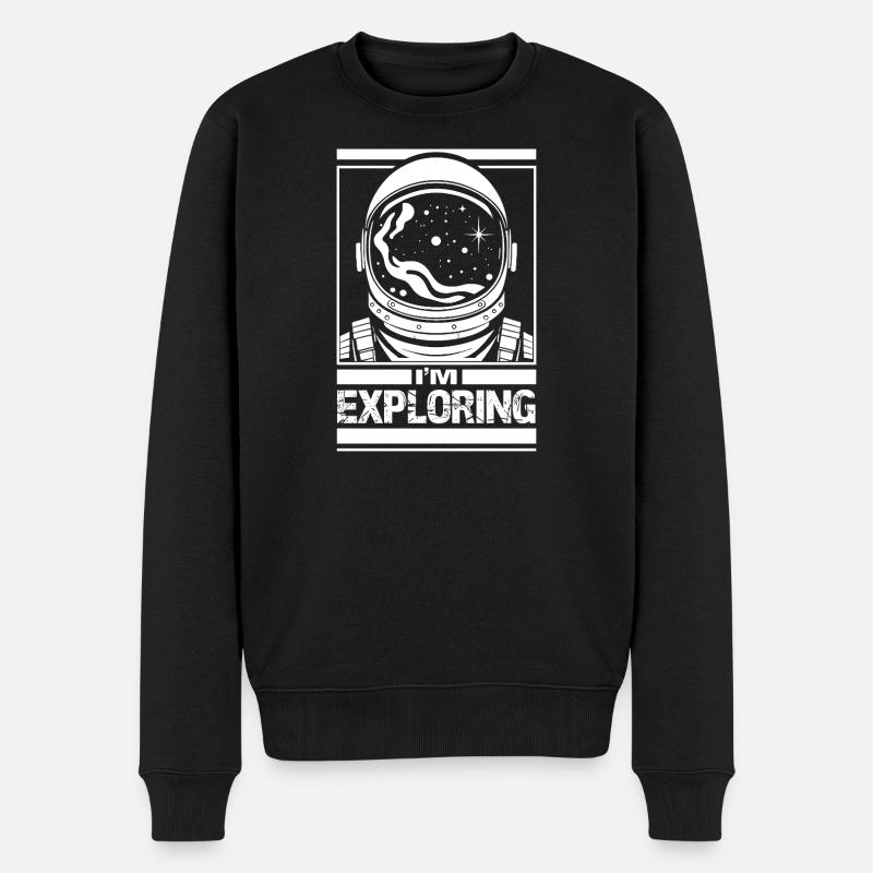 J’explore - Pull Premium bio Homme - noir