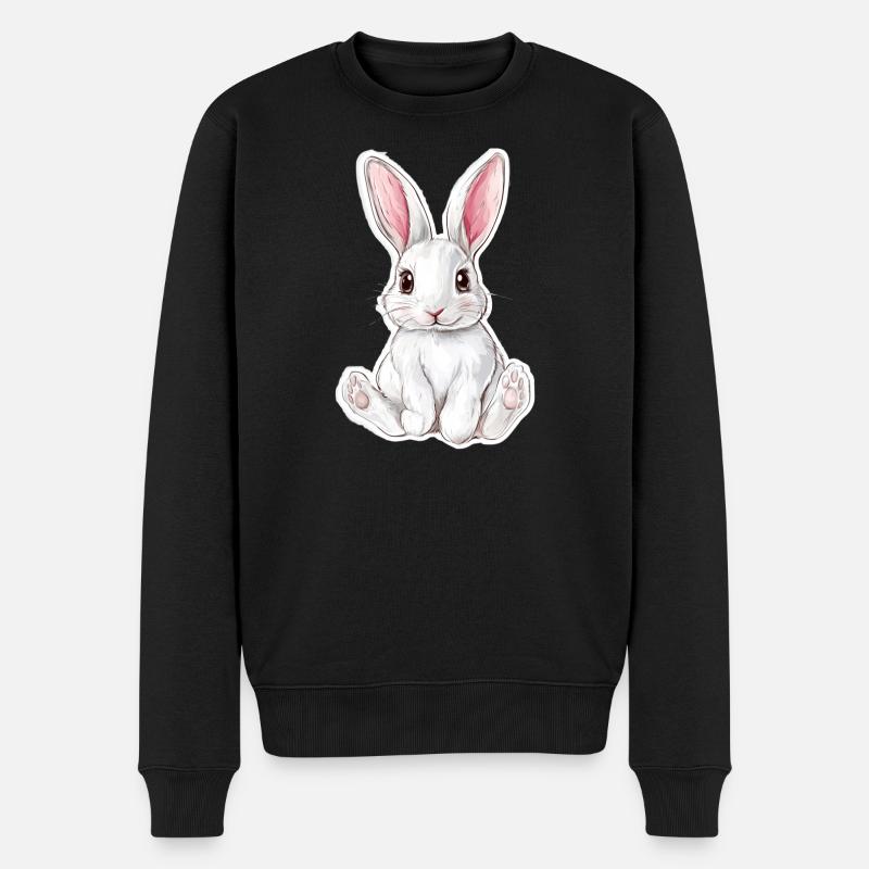 Hase - Männer Premium Bio Pullover - Schwarz