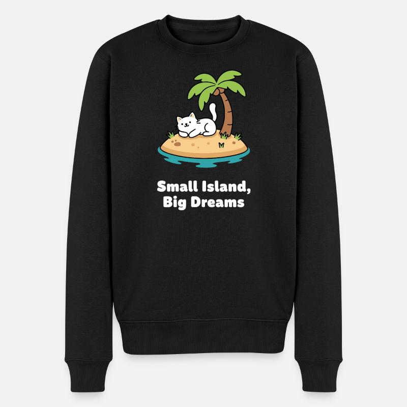 Katzentraum Inselidyll - Männer Premium Bio Pullover - Schwarz