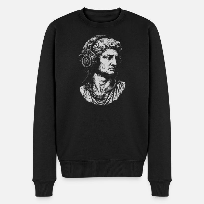Bust classique avec casque steampunk - Pull Premium bio Homme - noir