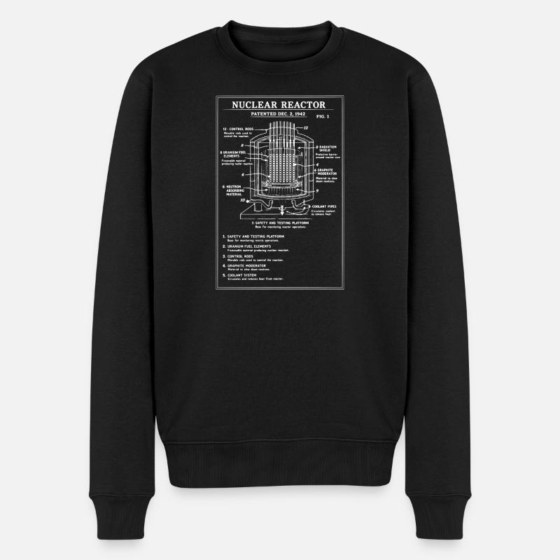Kernreaktor-Blaupausendiagramm - Männer Premium Bio Pullover - Schwarz