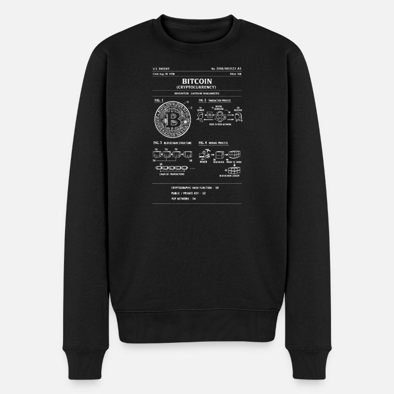 Bitcoin-Schema: Krypto-Flussdiagramm - Männer Premium Bio Pullover - Schwarz