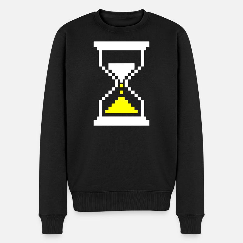Pixel Sanduhr Ladebalken Retro Gaming - Männer Premium Bio Pullover - Schwarz
