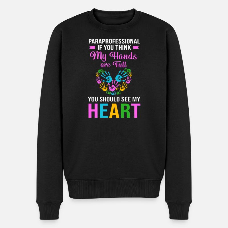 Paraeducator Teacher Assistant Paraprofessional - Men's Premium Organic Jumper - black