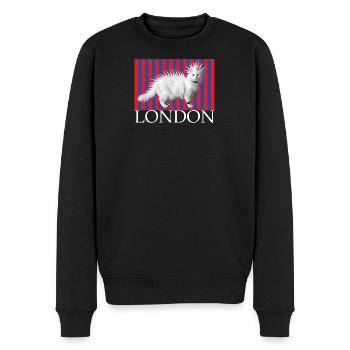 London Punk katze Mohikaner Kätzchen freche Katze - Männer Premium Bio Pullover - Schwarz - Vorne - Nico (187cm)