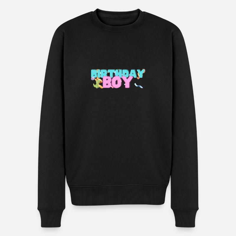 Dino Birthday Boy - Men's Premium Organic Jumper - black