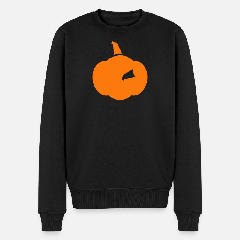 Kürbis Halloween Logo - Männer Premium Bio Pullover - Schwarz