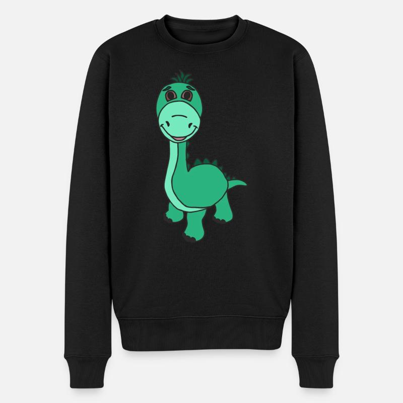 Süßer Dino - Männer Premium Bio Pullover - Schwarz