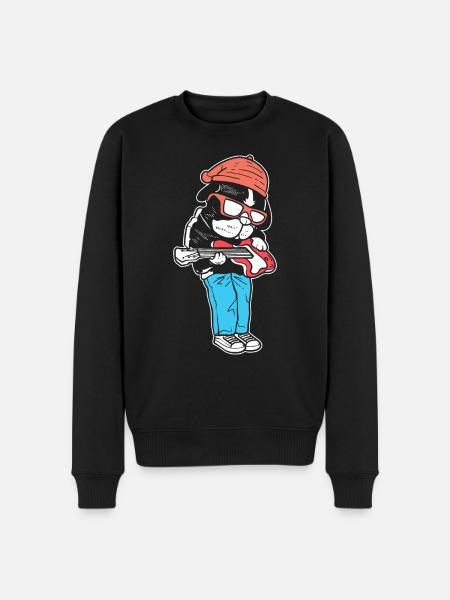 A Rock Star Bandmitglied - Männer Premium Bio Pullover - Schwarz