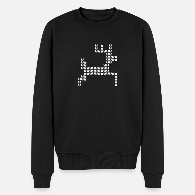 rentier - Männer Premium Bio Pullover - Schwarz