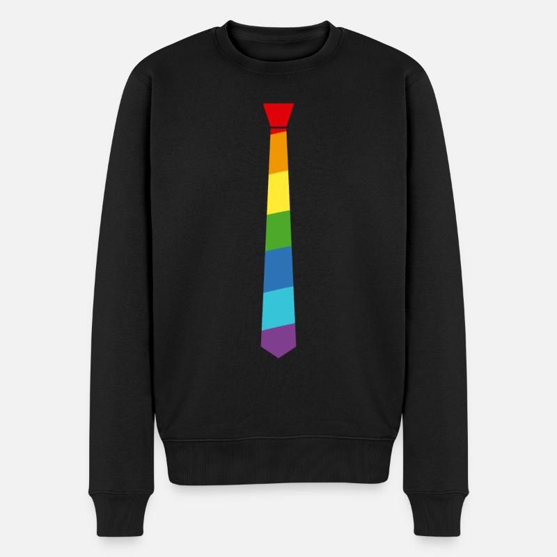 Arc-en-cravate - Drapeau - Drapeau - Gay Pride - Pull Premium bio Homme - noir