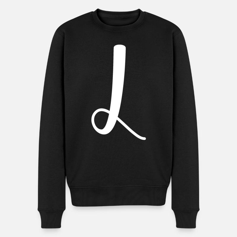 Kalligraphie, Initiale L - Männer Premium Bio Pullover - Schwarz