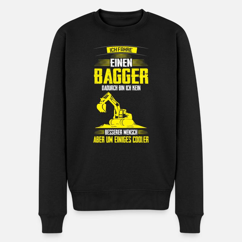 Baggerfahrer Bagger Bagger fahren Geschenk - Männer Premium Bio Pullover - Schwarz