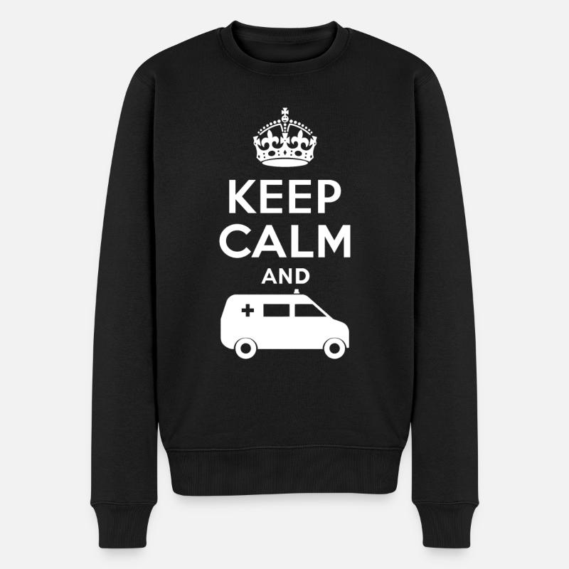 Ambulanz - Krankenwagen - DE - Männer Premium Bio Pullover - Schwarz