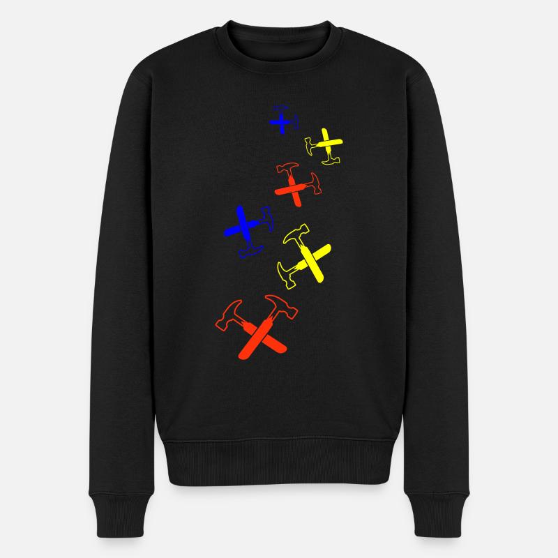 Hammer Symbol - Männer Premium Bio Pullover - Schwarz