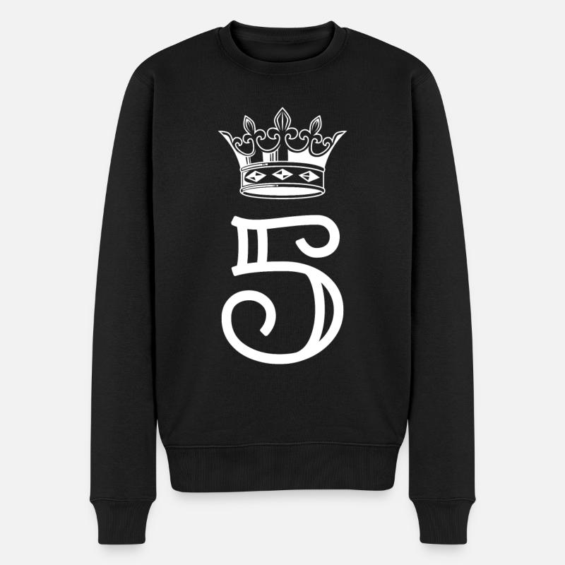 5 Couronne numérique - Pull Premium bio Homme - noir