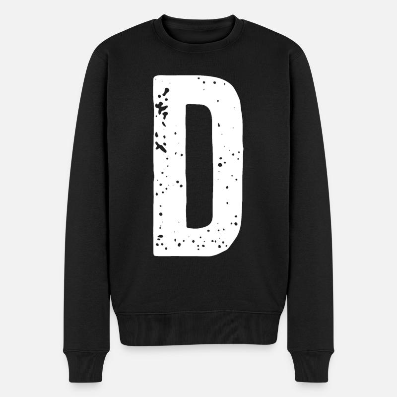D-Buchstabe - Männer Premium Bio Pullover - Schwarz