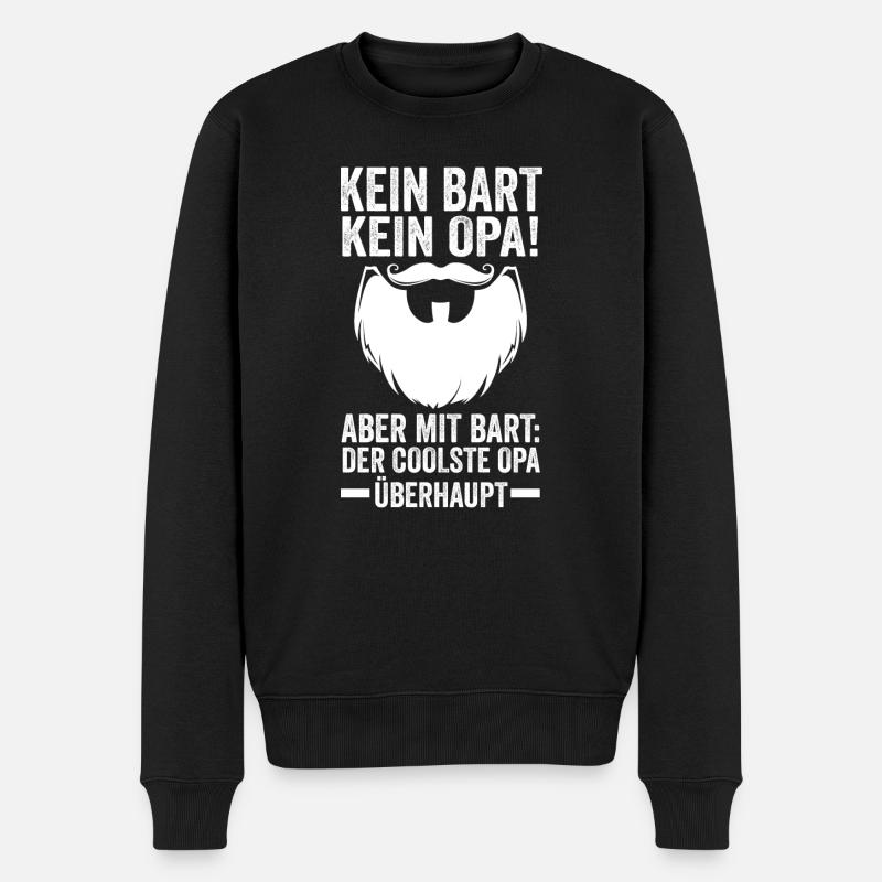 Opa Mit Bart - Männer Premium Bio Pullover - Schwarz