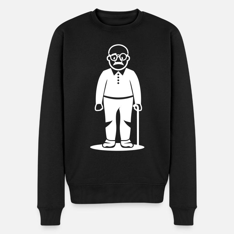 Opa Alter Mann - Männer Premium Bio Pullover - Schwarz