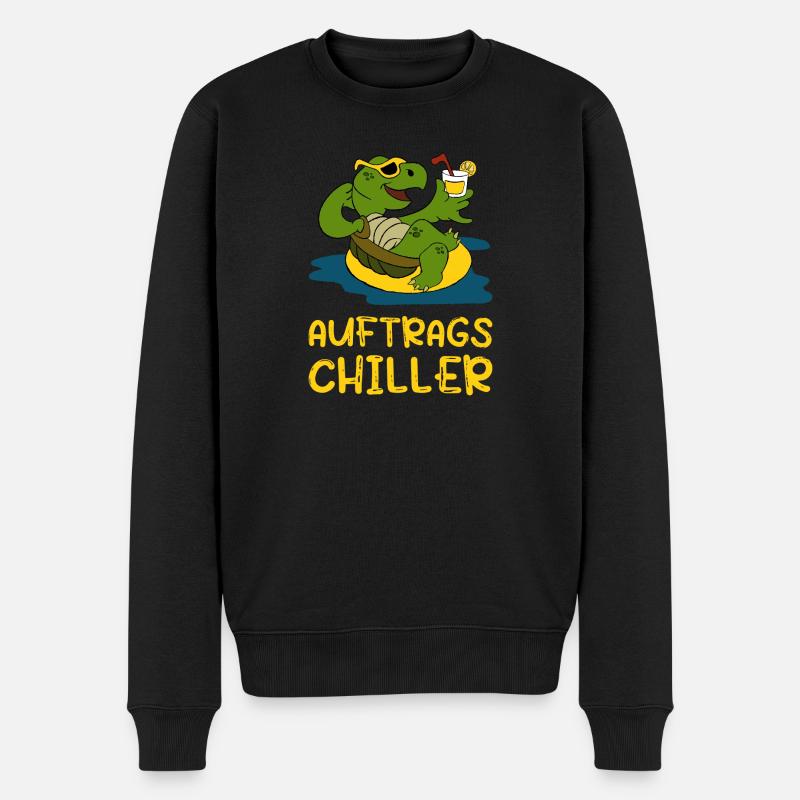 Faultier Schildkröte Auftragschiller Geschenk - Männer Premium Bio Pullover - Schwarz