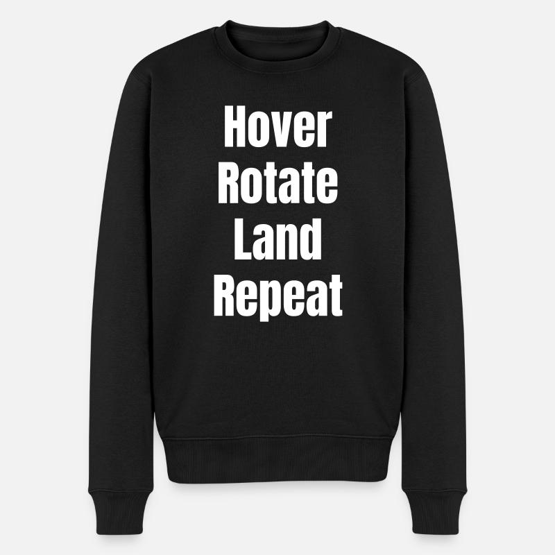Hover Rotate Land Repeat - Men's Premium Organic Jumper - black