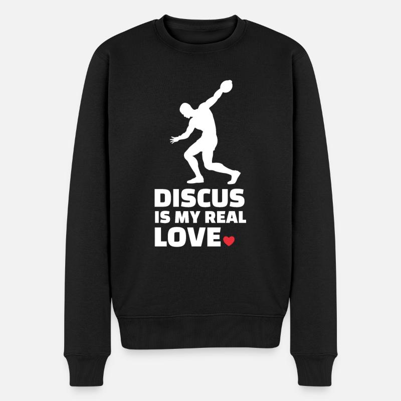 Diskus - Männer Premium Bio Pullover - Schwarz