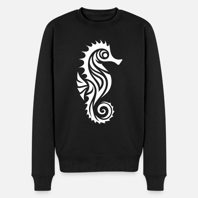 Petit bébé hippocampe câlin - Pull Premium bio Homme - noir