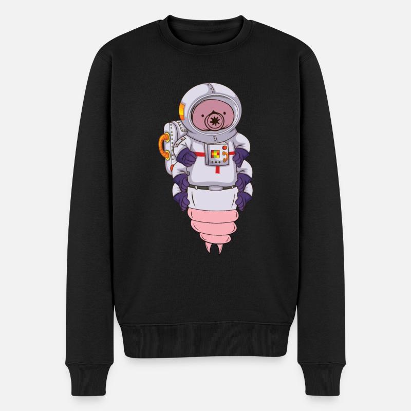 Süßes Bärtierchen in Raumanzug - Männer Premium Bio Pullover - Schwarz
