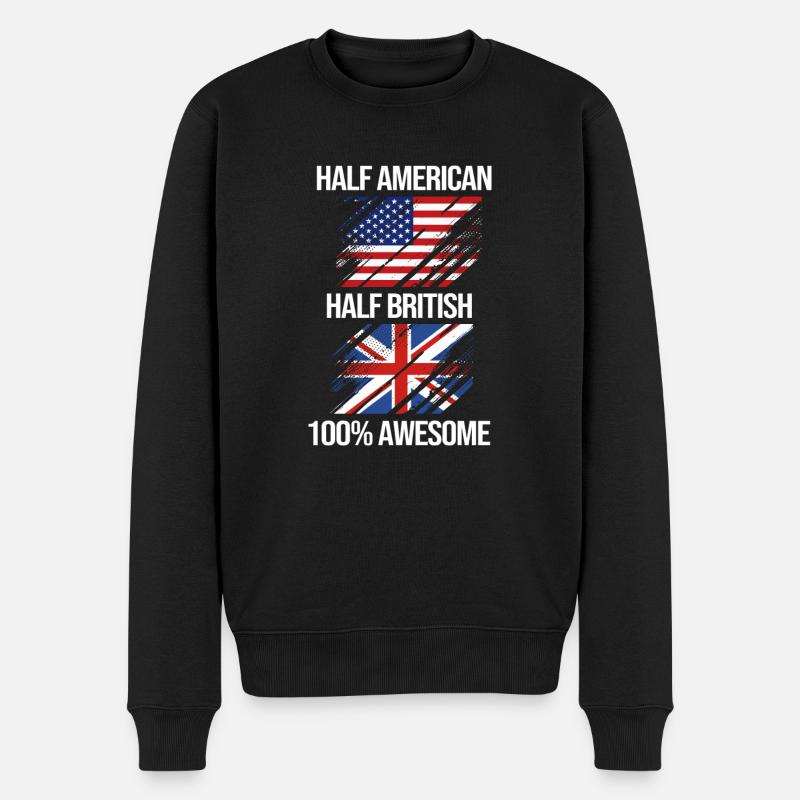 Angleterre Anglais - Pull Premium bio Homme - noir