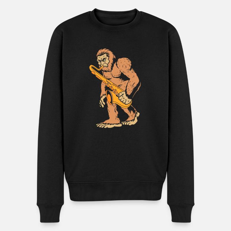 Saxophon Saxophonist - Männer Premium Bio Pullover - Schwarz
