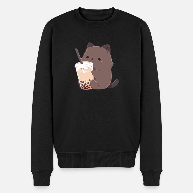 süße Katze - Männer Premium Bio Pullover - Schwarz