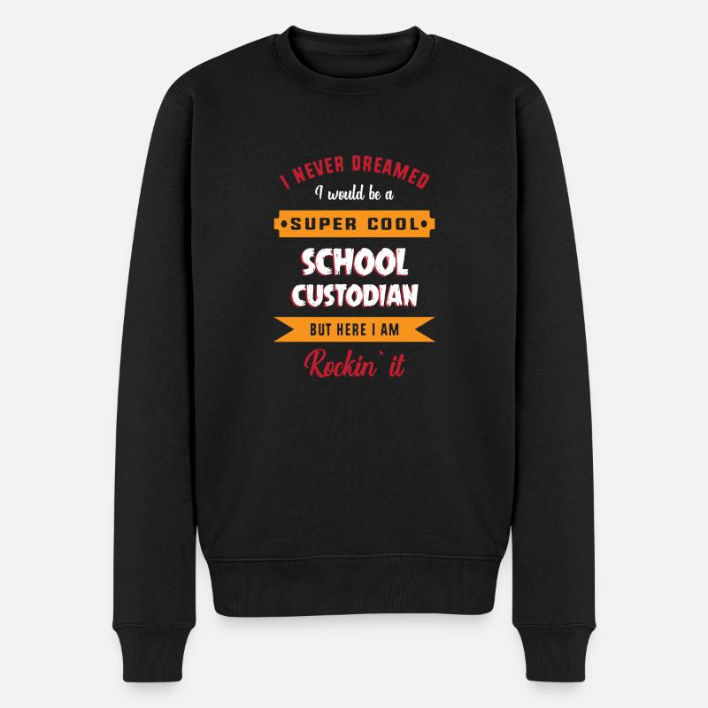 Schulhausmeister - Männer Premium Bio Pullover - Schwarz