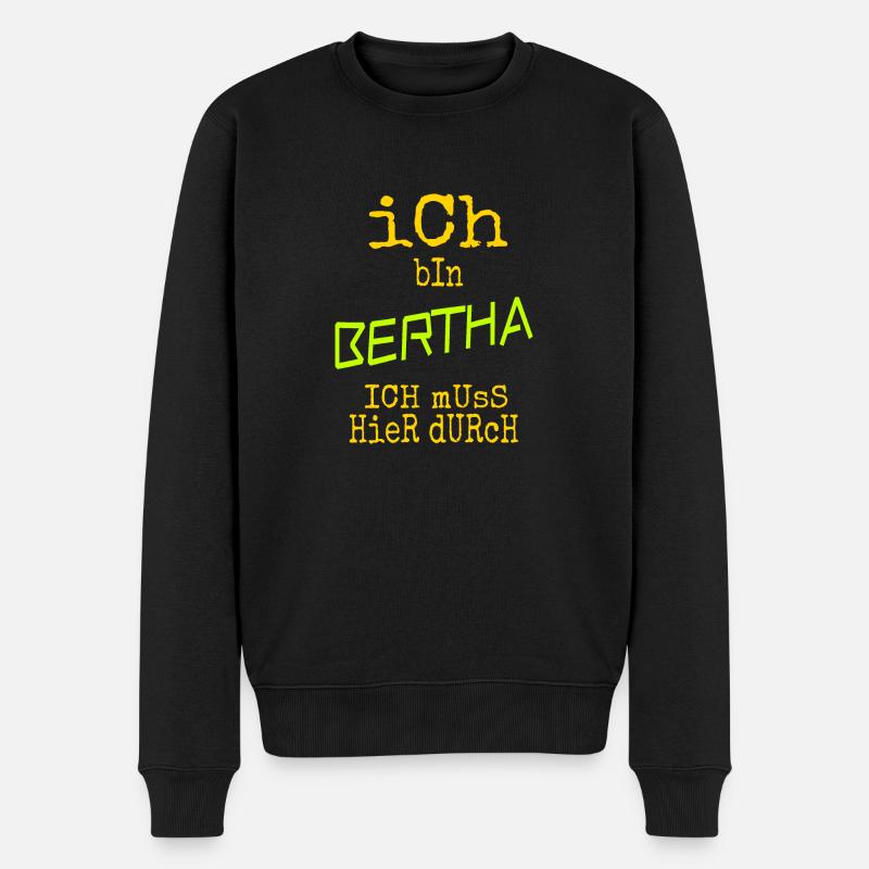 Bertha Bertha - Männer Premium Bio Pullover - Schwarz