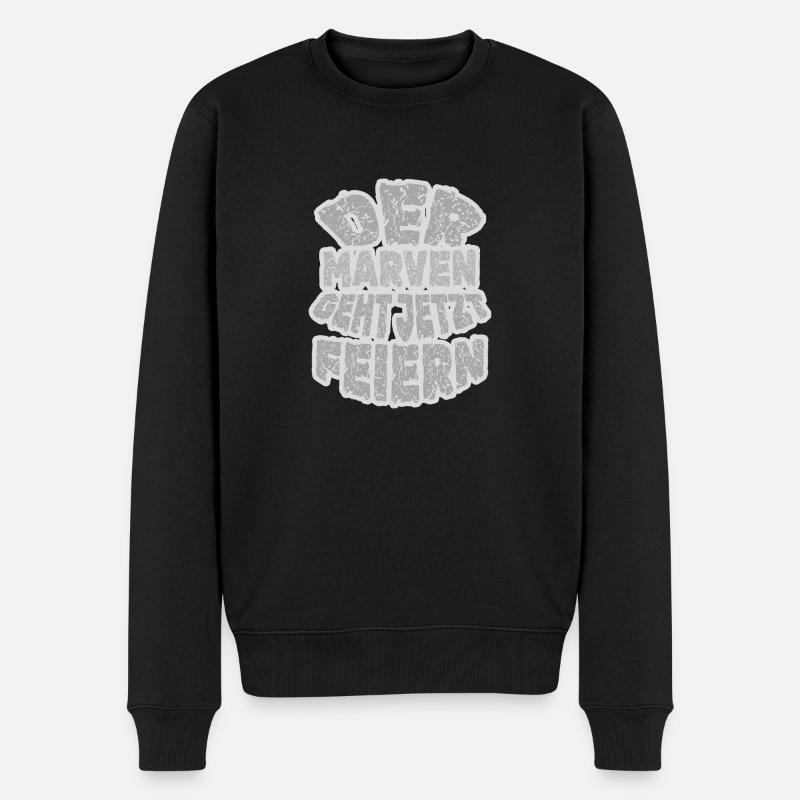 Marven Marven - Männer Premium Bio Pullover - Schwarz