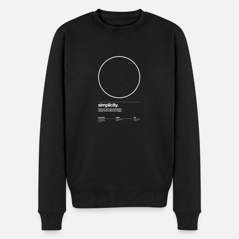 simplicity white - Männer Premium Bio Pullover - Schwarz