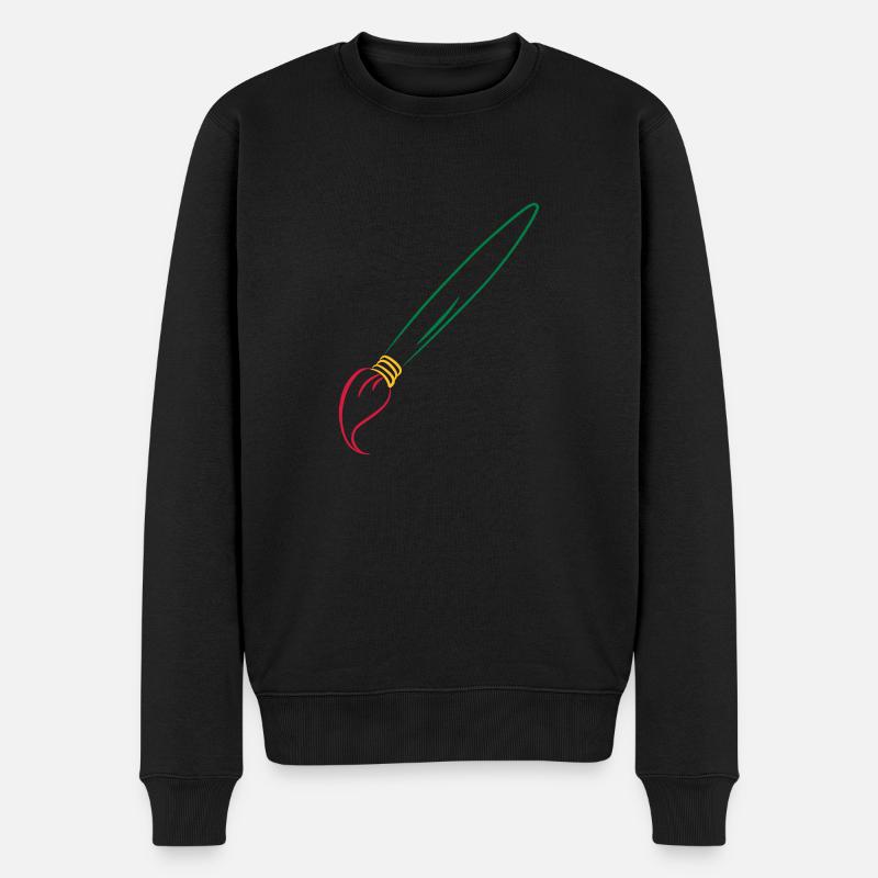 brush de - Männer Premium Bio Pullover - Schwarz