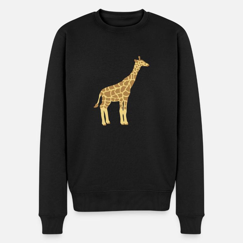 Giraffe für Kinder - Männer Premium Bio Pullover - Schwarz