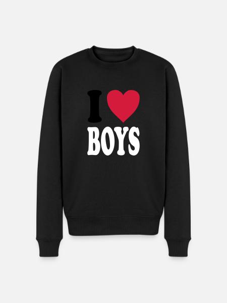 I love BOYS - Männer Premium Bio Pullover - Schwarz