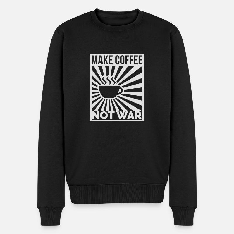 Make coffee not war - Männer Premium Bio Pullover - Schwarz