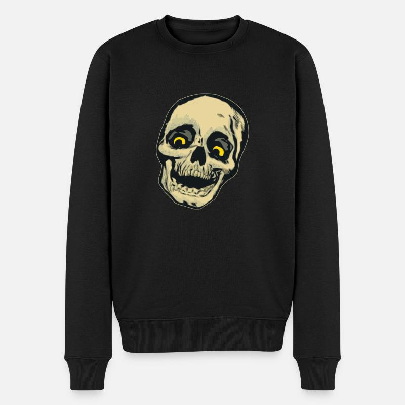 Totenkopf Comic Geschenk - Männer Premium Bio Pullover - Schwarz