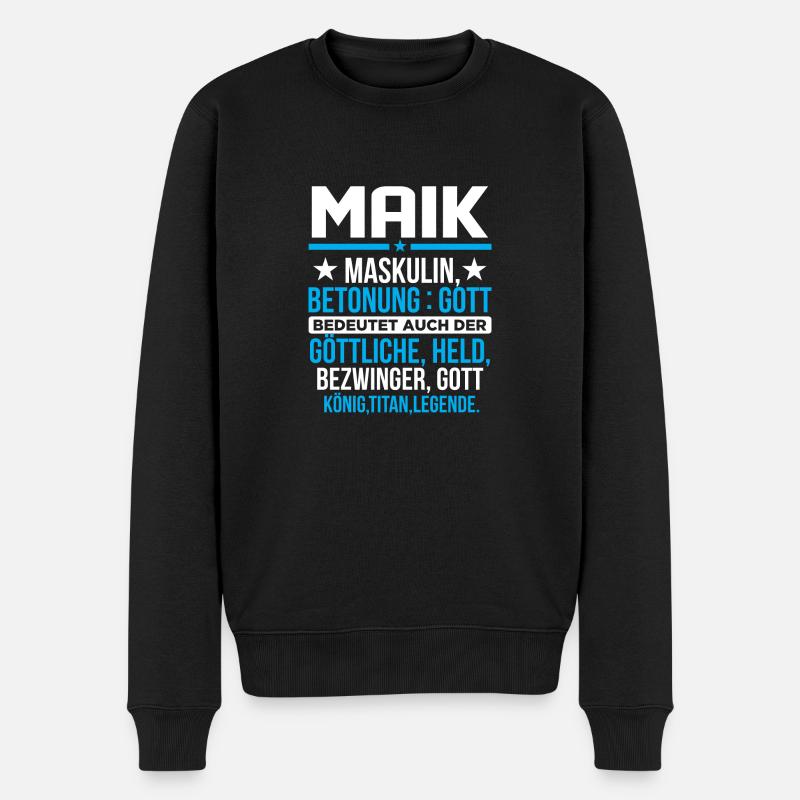 MAIK - Titan - Männer Premium Bio Pullover - Schwarz