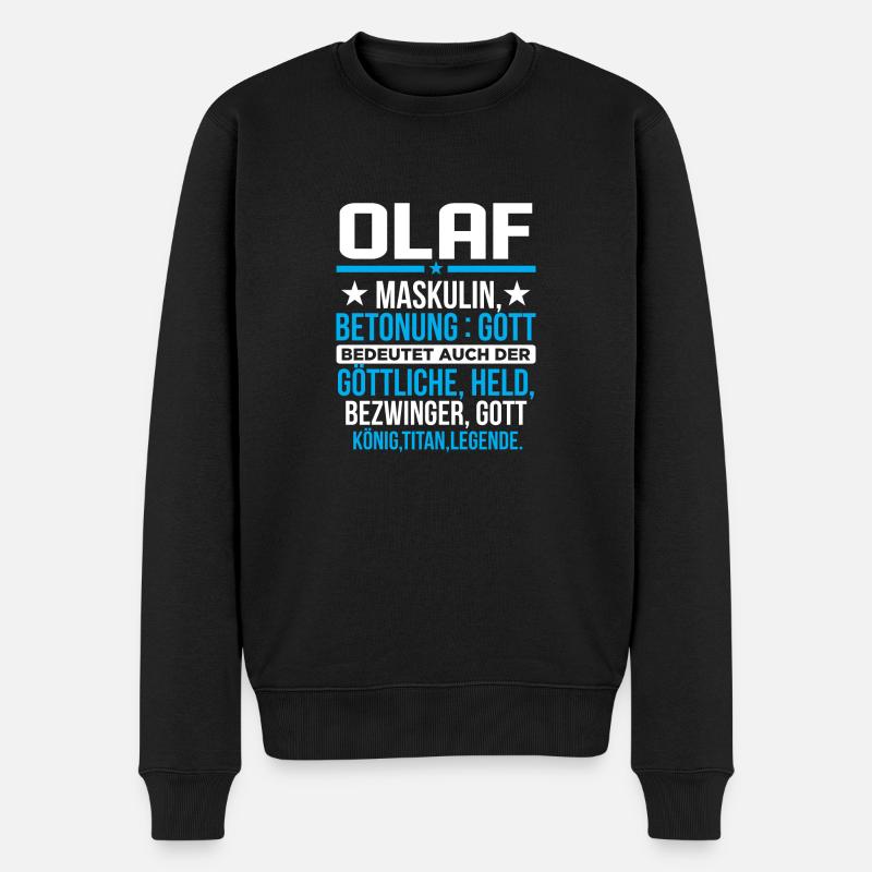 OLAF - Titan - Männer Premium Bio Pullover - Schwarz