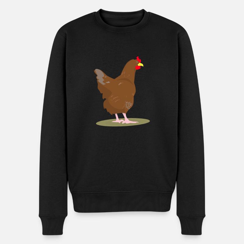 HUHN - HAHN - EIER - Männer Premium Bio Pullover - Schwarz